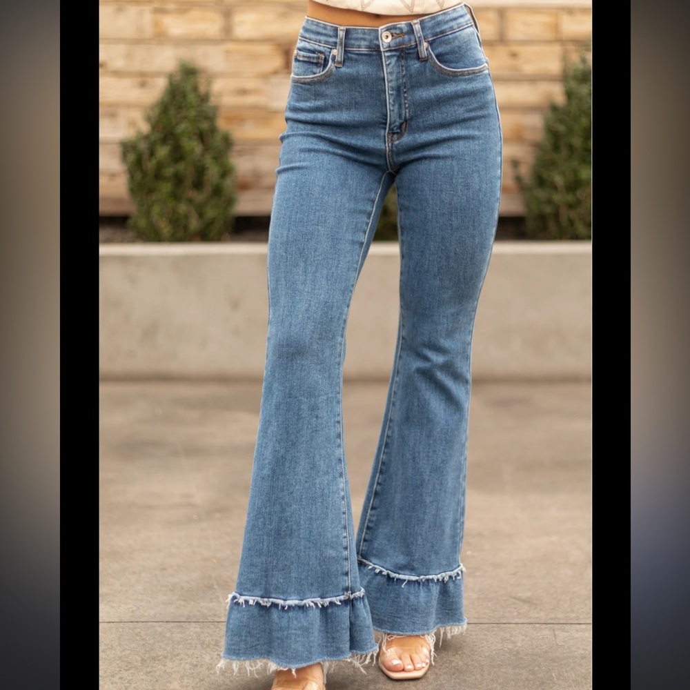 Women's Blue Flared Jeans